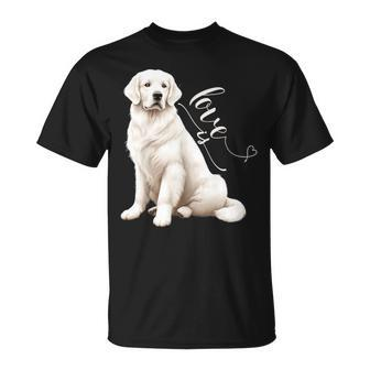 Love Is White English Cream Golden Retriever Mom Dog Puppy T-Shirt - Seseable