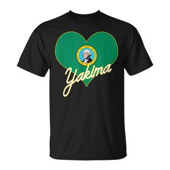 I Love Yakima Washington Heart State Flag Hometown Pride T-Shirt - Monsterry UK