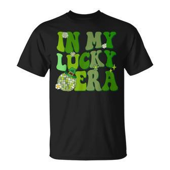 In My Lucky Era St Patrick Paddy Day Retro Disco T-Shirt - Seseable