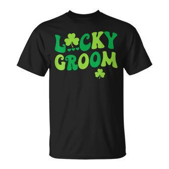 Lucky Groom Bride Couples Matching Wedding St Patrick's Day T-Shirt | Mazezy
