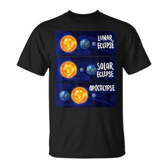 Lunar Eclipse Solar Apocalypse Astrology Science Meme T-Shirt - Monsterry CA