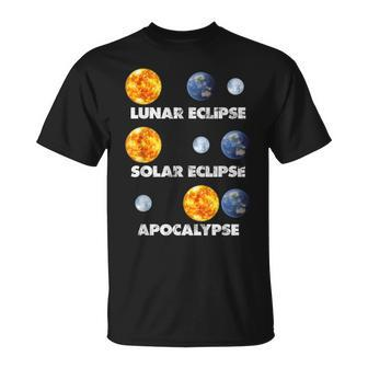 Lunar Eclipse Solar Eclipse Apocalypse Astronomy T-Shirt | Mazezy