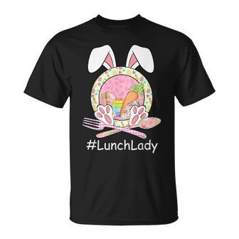 Lunch Lady Happy Easter Bunny Ears Rabbit Cafeteria Worker T-Shirt - Thegiftio UK