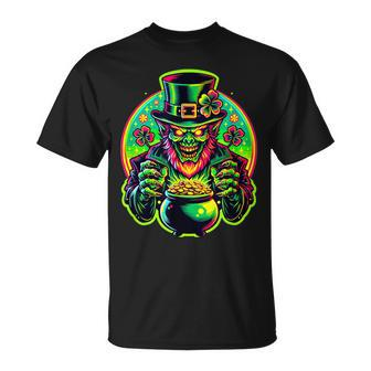 Lurking Leprechaun Lore St Patrick's Day Horror T-Shirt | Mazezy CA