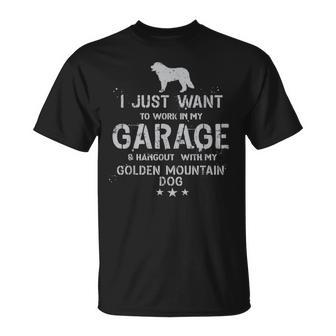 Lustiger Goldener Sennenhund Papa Garage Herren Hang T-Shirt - Geschenkecke