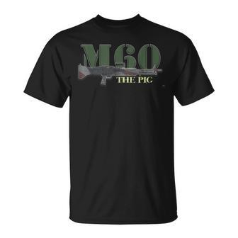 M60 Military Machine Gun American Flag Graphic T-Shirt - Monsterry UK