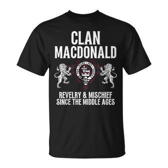 Macdonald Clan Scottish Name Coat Of Arms Tartan Family T-Shirt - Seseable