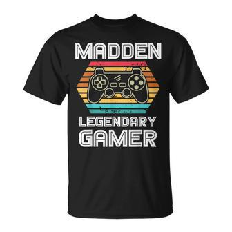 Madden Legendary Video Gamer Custom Name Personalized Gaming T-Shirt - Thegiftio UK