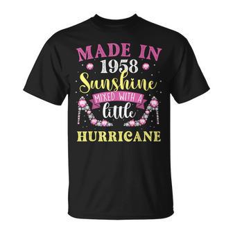 Made In 1958 Sunshine Hurricane Year Of Birth Birthday T-Shirt - Thegiftio UK