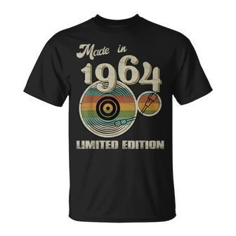 Made In 1964 Limited Edition Retro Vinyl 60Th Birthday T-Shirt - Thegiftio UK