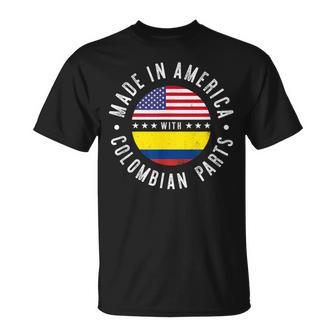 Made In America With Colombian Parts Colombia Pride T-Shirt - Monsterry