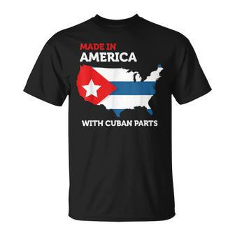 Made In America With Cuban Parts Cuba Usa T-Shirt - Monsterry DE