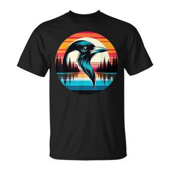 Magpie Bird Sunset Retro Style Safari Vintage 70S T-Shirt - Monsterry AU