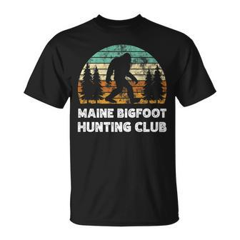 Maine Bigfoot Hunting Club Sasquatch Fan T-Shirt - Monsterry