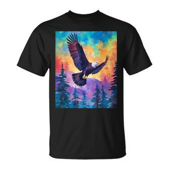 Majestic Eagle Silhouette Freedom's Colors T-Shirt | Mazezy AU