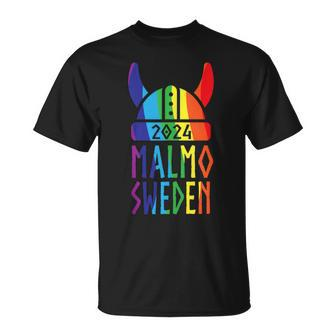 Malmo Sweden 2024 Swedish Viking Rainbow Gay Lesbian Pride T-Shirt - Monsterry DE