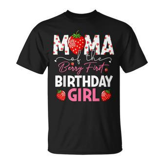 Mama Of The Berry Sweet One Birthday Strawberry Girl T-Shirt - Thegiftio