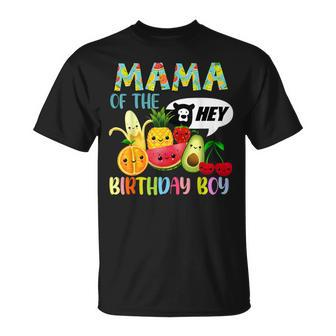 Mama Of The Birthday Boy Family Fruit Birthday Hey Bear T-Shirt - Seseable