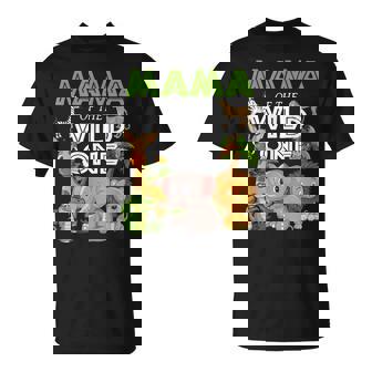 Mama Of The Wild One Zoo Birthday Safari Jungle Animal T-Shirt - Seseable