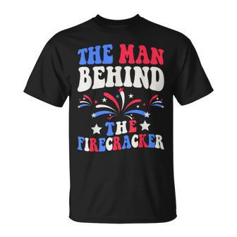 The Man Behind The Firecracker 4Th Of July Gender Reveal Dad T-Shirt - Monsterry AU