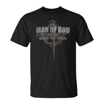 Man Of God Husband Dad Grandpa Father's Day For Dad T-Shirt | Seseable CA