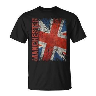 Manchester England United Kingdom British Jack Union Flag T-Shirt - Monsterry DE
