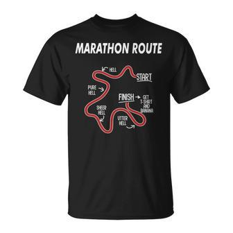Marathon Men Women Marathon Route Runner T-Shirt | Mazezy