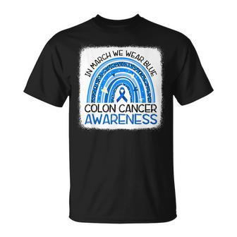 In March Blue Ribbon Colon Cancer Awareness Month T-Shirt - Seseable