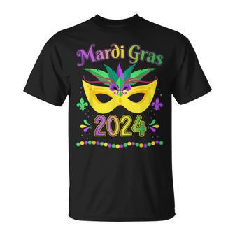 Mardi Gras 2024 Costume With Mask T-Shirt - Monsterry