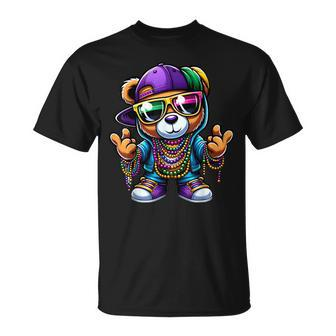 Mardi Gras For Boys Hip Hop Teddy Bear New Orleans T-Shirt - Seseable
