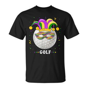 Mardi Gras Golf Costume Mardi Gras Jester Hat Golf Lover T-Shirt - Seseable