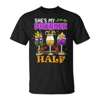 Mardi Gras Outfit She's My Drunker Half Carnival Men T-Shirt - Thegiftio UK