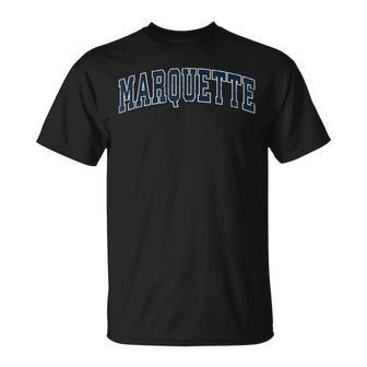 Marquette Michigan Mi Vintage Sports Navy T-Shirt - Monsterry