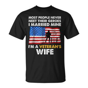 I Married My Hero I'm A Veteran's Wife T-Shirt - Monsterry