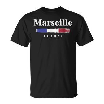 Marseille French Flag Nom Deille En France T-Shirt - Cadeauxyz
