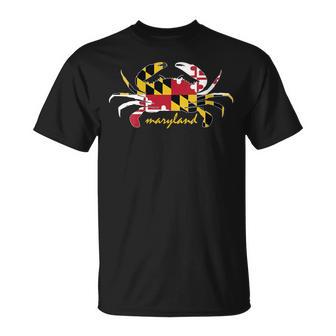 Maryland Crab Cute State Pride Flag T-Shirt - Monsterry UK