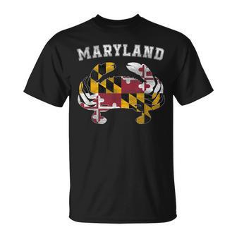 Maryland Flag Blue Crab T State Pride Retro T-Shirt - Monsterry UK