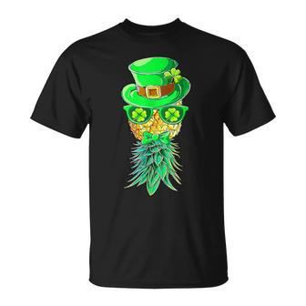 Mask Swinger Upside Down Pineapple St Patrick's Day T-Shirt - Monsterry