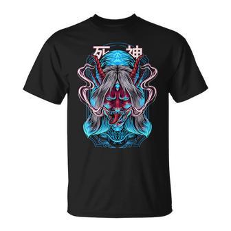 Masque D'anime Japonais Kitsune Oni Fantôme Demon T-Shirt - Cadeauxyz