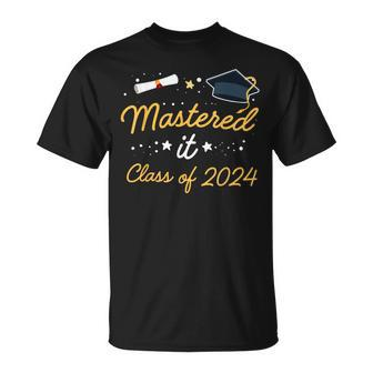 I Mastered It Masters Graduation Class Of 2024 College Grad T-Shirt - Seseable