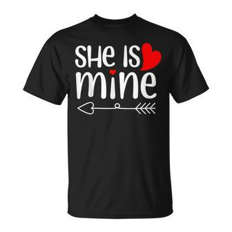 Matching His Hers He's Mine She's Mine Valentines Day Couple T-Shirt - Seseable