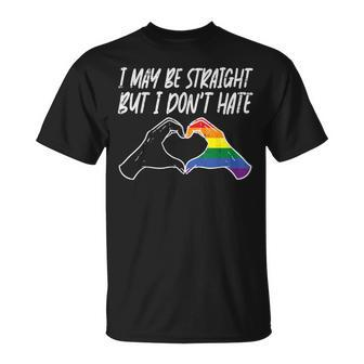 I May Be Straight But Do Not Hate Gay Pride Ally Lgbtq Lgbt T-Shirt - Thegiftio UK