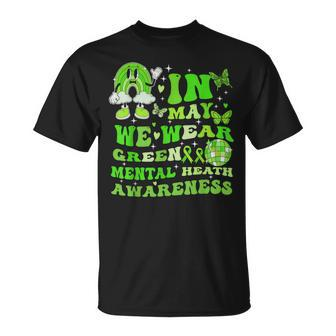 In May We Wear Green Mental Health Awareness Disco Ball T-Shirt - Monsterry