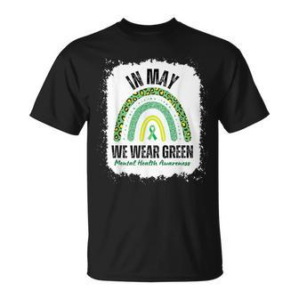 In May We Wear Green Mental Health Awareness Month Rainbow T-Shirt - Thegiftio UK