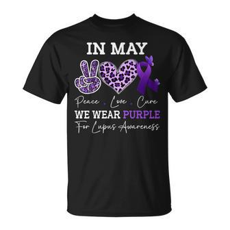 In May We Wear Purple Lupus Awareness Ribbon Purple Lupus T-Shirt - Seseable