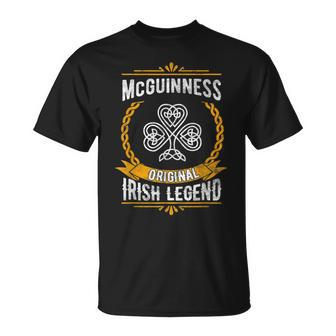 Mcguinness Irish Name Vintage Ireland Family Surname T-Shirt - Seseable