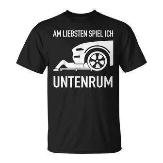 With Mechanic Screwdriver Am Liebsten Spielen Ich Untenrum T-Shirt - Seseable