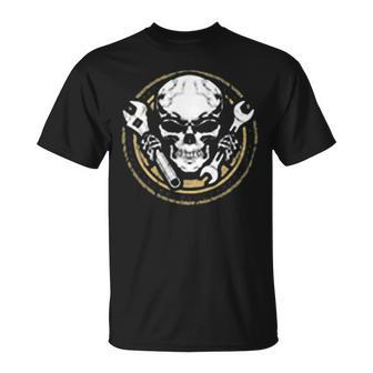 Mechanic Wrench Gear Skull For Women T-Shirt - Monsterry DE