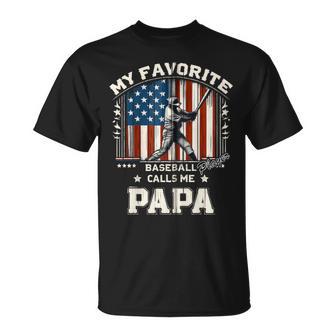 Mein Lieblings-Baseballspieler Nennt Mich Papa American Flag Dad Kapuzenjacke T-Shirt - Geschenkecke