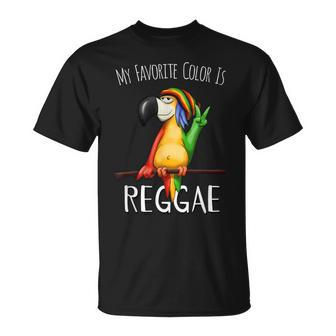Meine Lieblingsfarbe Ist Reggae Casual Rasta Parrot T-Shirt - Seseable